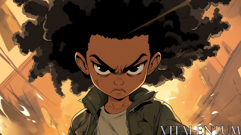 Defiant child portrait uses dynamic perspective and warm explosive backlight