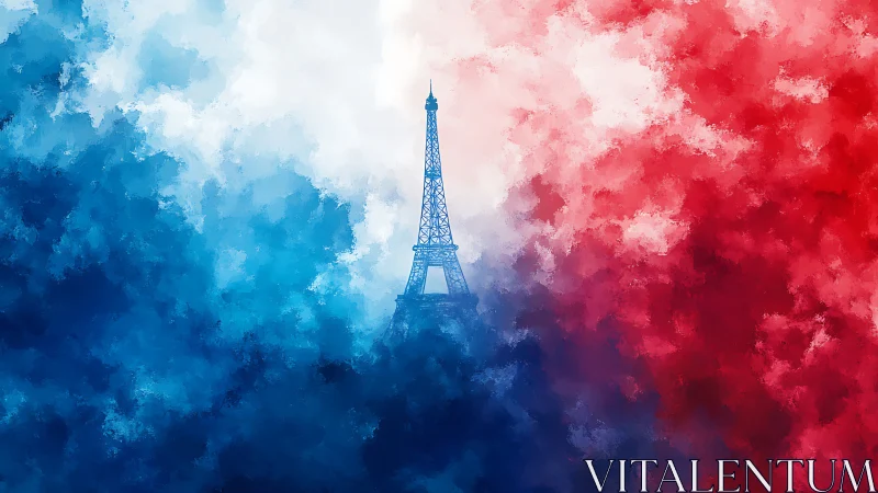 Eiffel Tower quietly stitches tricolor clouds into France