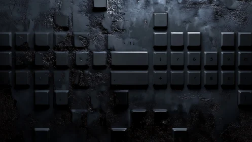 Monochrome mechanical keycaps on textured dark surface.