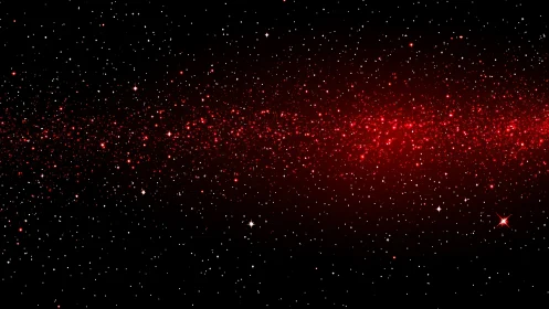 Crimson star river cuts a bright diagonal through silent space