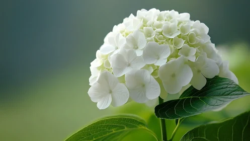 White Hydrangea Blooms in Soft Afternoon Light