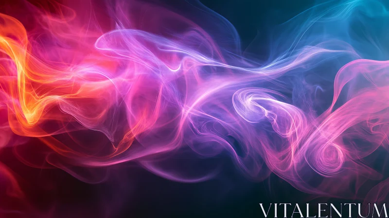 Drifting ribbons of neon mist in a dreamy twilight swirl.