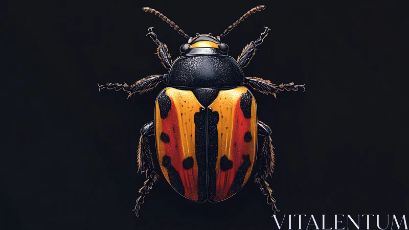 Detailed digital illustration of a spotted beetle insect.
