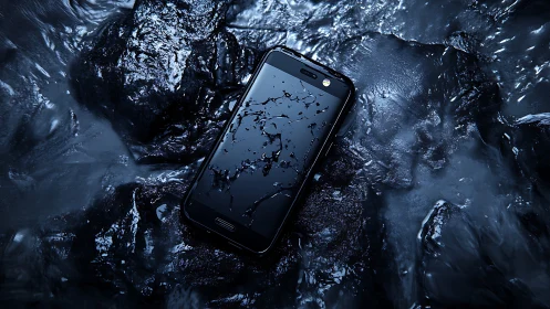 Midnight river crowns a waterproof smartphone in blue light