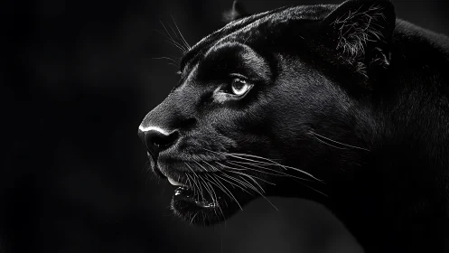 Obsidian Gaze: Panther's Nocturnal Intensity.