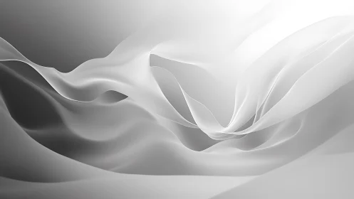 Flowing white waves form a serene abstract minimal landscape