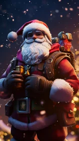 Tactical 3D Santa avatar with gear-packed holiday loadout.