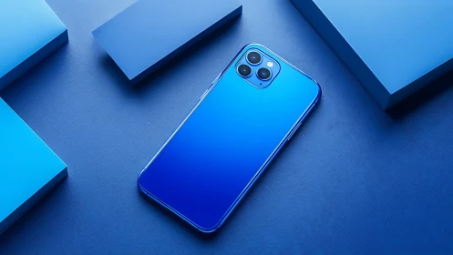 Stunning Blue Smartphone Gleaming in Modern Design