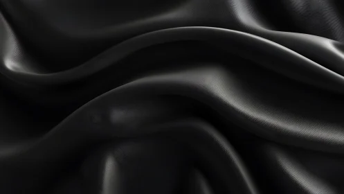 Black fabric surface with undulating folds and directional light.