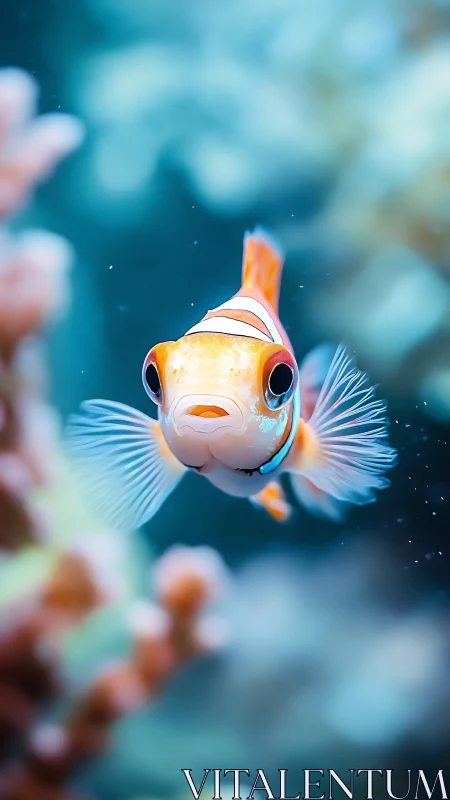 Macro study of clownfish with shallow depth and bokeh separation