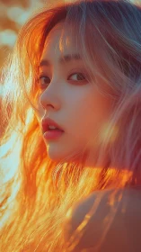 Golden hour portrait glows with soft light and gentle warmth