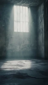 Light carves a quiet escape path across the concrete floor