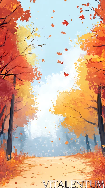 Autumn Avenue Perspective: Compositional Analysis of Canopy Depth and Chromatic Layering