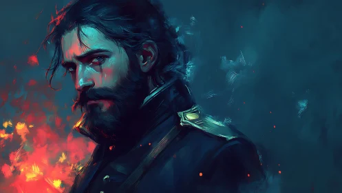 Chromatic officer portrait in volatile thermal contrast field.