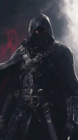 Midnight reaper strides from the storm with embered eyes