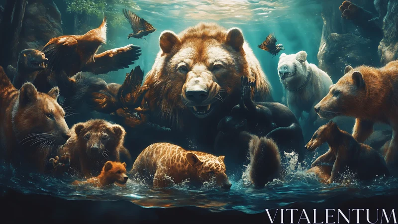 River kingdom roars as wild guardians share shimmering light