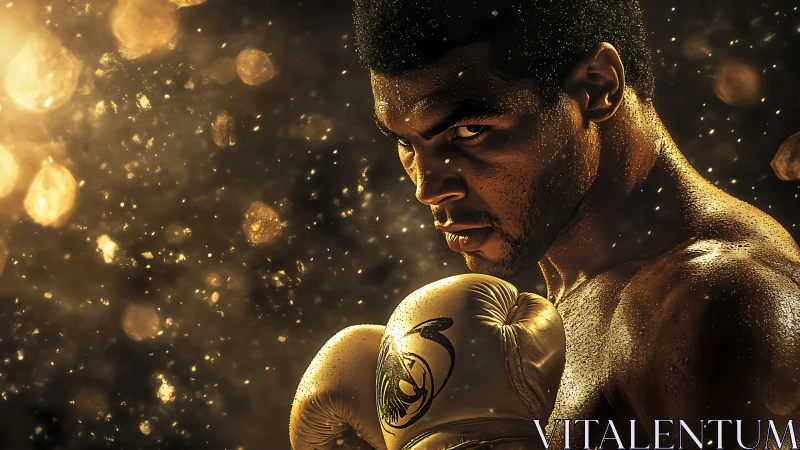 Golden Warrior: Divine Strength in Golden Dust.