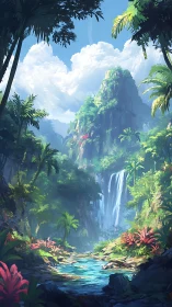 Lost Paradise: Waterfall in Hidden Jungle.