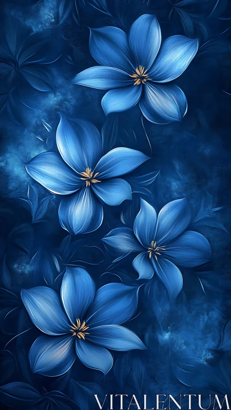 Beautiful Blue Flowers Blooming in Serenity