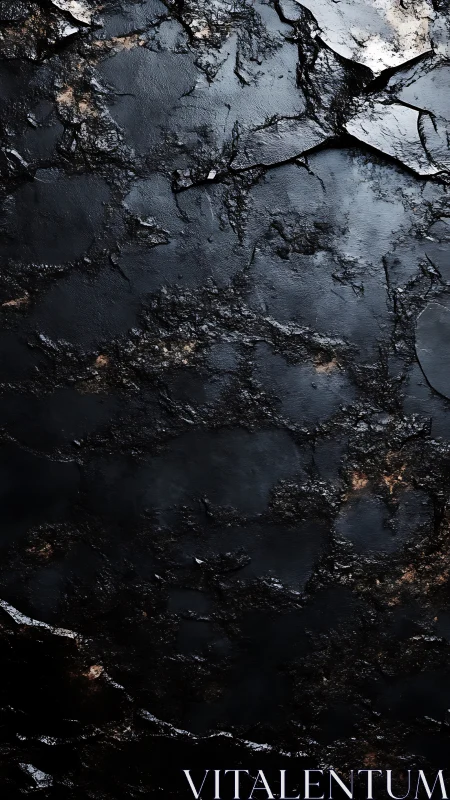 Midnight stone textures with quiet metallic glimmers.