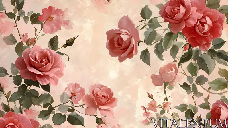 Romantic Rose Garden with Soft Luminous Background