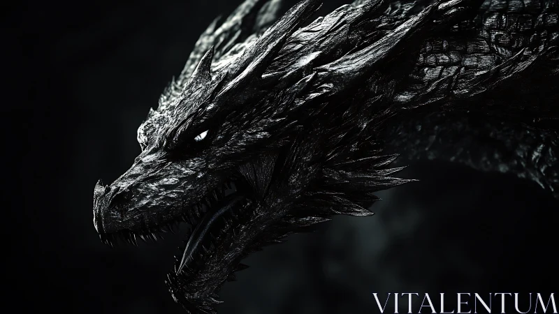 Midnight dragon turns in shadow with quiet, watchful power