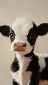 Holstein calf portrait shows soft fur, direct gaze, warm light