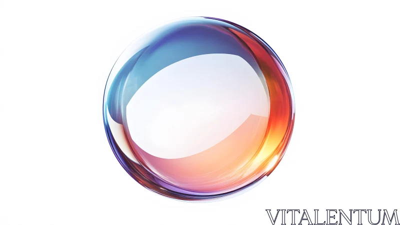 Vibrant translucent bubble with rainbow hues, digital art style.