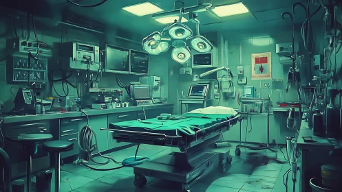 Quiet hospital surgery room filled with softly glowing tech.
