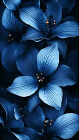 Luminous Petals in Indigo: A Nocturnal Bloom Symphony.