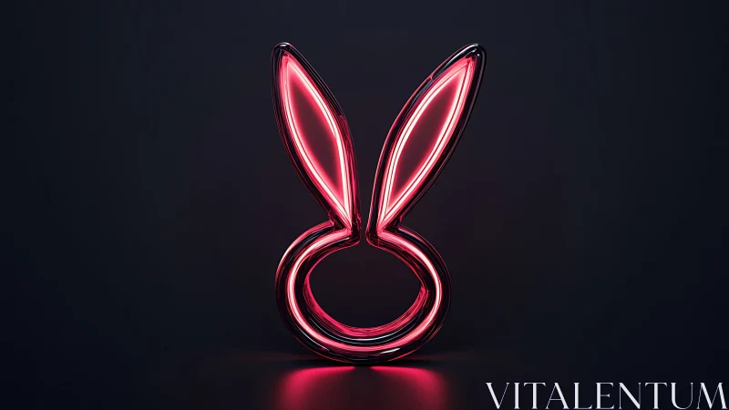 Glowing neon bunny ears casting playful light in the dark.