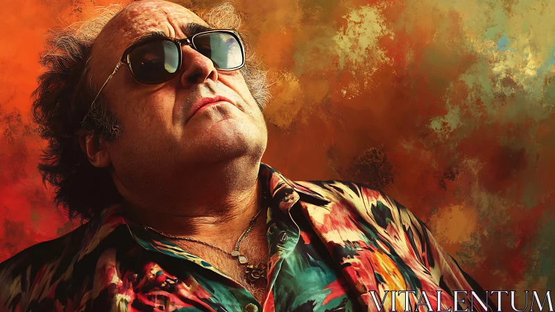 Bold man in sunglasses enjoys vivid, sunlit confidence