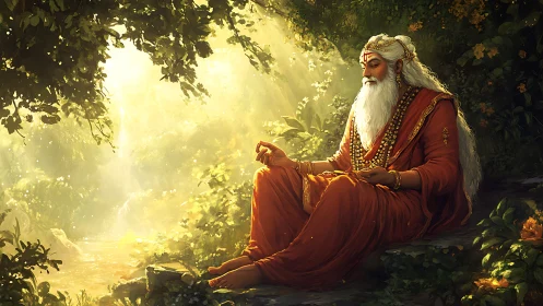 Golden forest meditation welcomes quiet reflection and peace