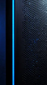 Calm blue server glow bringing quiet focus to technology.