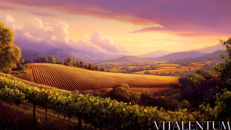 Vineyard horizons glow under a honeyed sunset sky. Period.