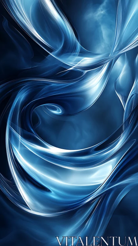 Liquid starlight pirouettes through deep electric blue space