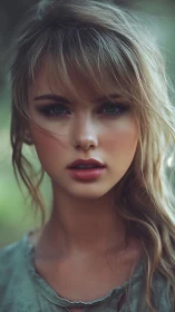 Soft forest light pauses on a contemplative young gaze