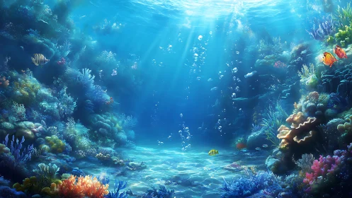 Sunstruck coral kingdom where sapphire waters quietly sing.