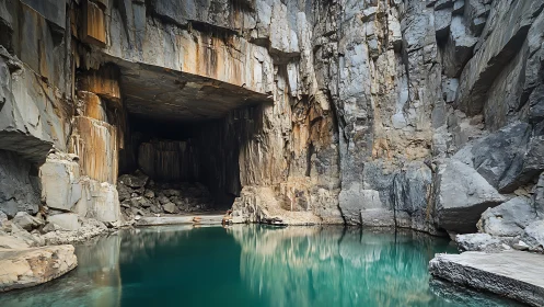 Hidden quarry cathedral opens its stone throat to turquoise