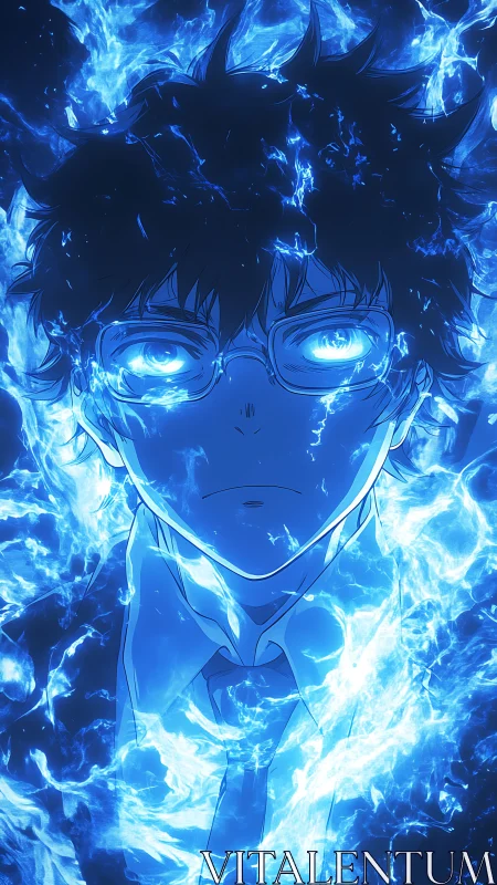 Starlit scholar quietly rewrites reality in electric blue