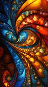 Color-saturated fractal spiral reveals layered luminous petals