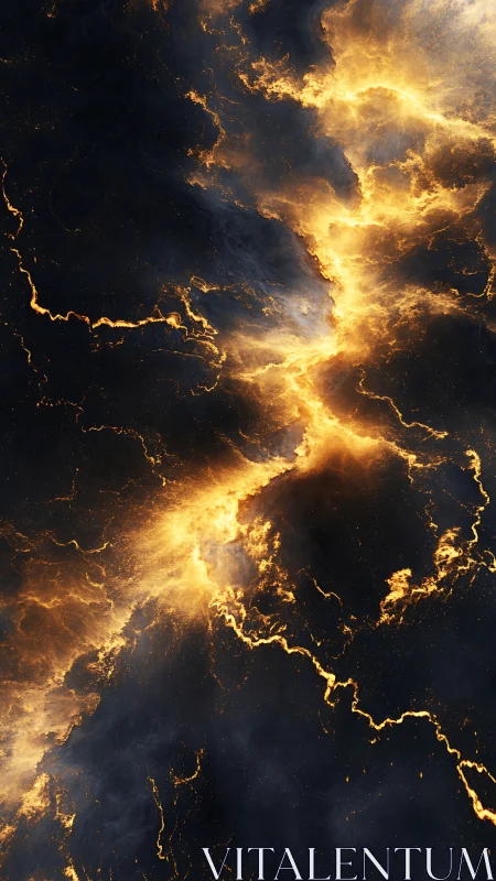 Fiery fractal cloud structure cuts through dark cosmic field