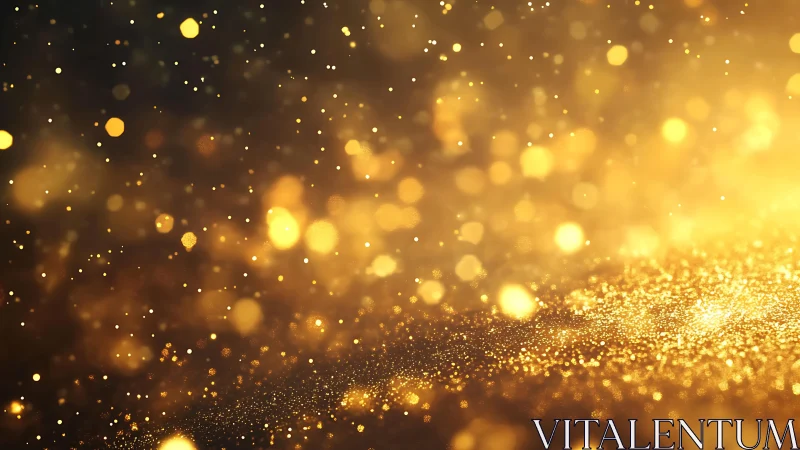 Golden Bokeh Glitter Background in Festive Abstract Style.