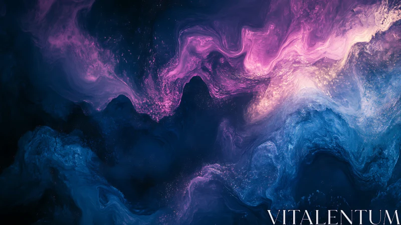 Nebula-like abstract swirl in pink and deep blue tones.