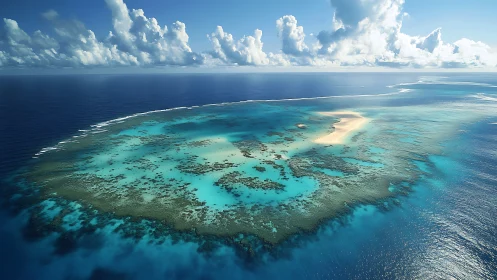 Atoll Lagoon with Fringing Reef Formation.