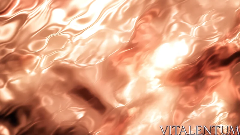 Luminous copper fluid abstraction renders molten metallic surface