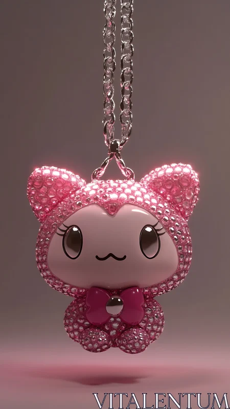 Sparkling pink kitty charm glowing with playful sweetness.