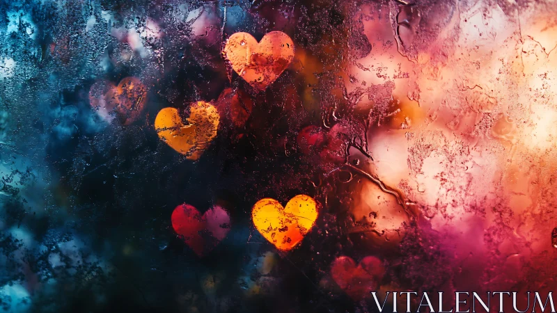 Chromatic Hearts Bloom Through Frozen Glass Reverie.