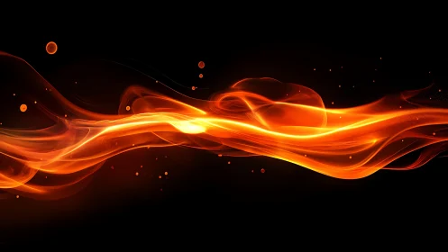 Flowing Fire Waves in Motion. Vibrant Abstract Energy.