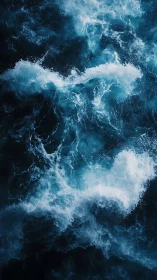 Turbulent ocean surface captures dynamic wave interference patterns